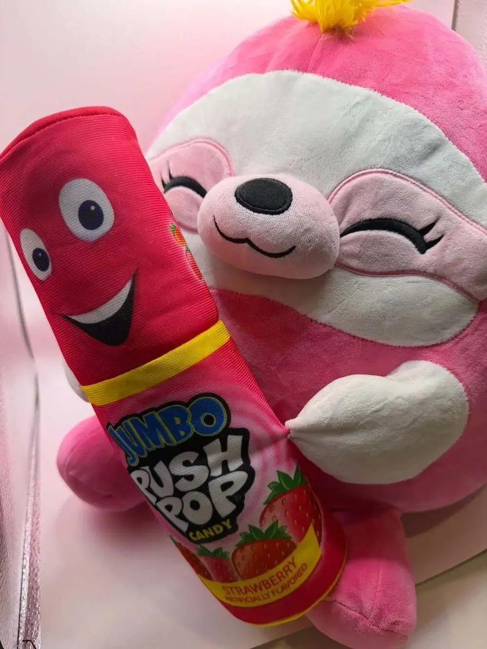 Zuru Snackles Series 1 Susie the Pink Sloth with Jumbo Push Pop Plush Toy